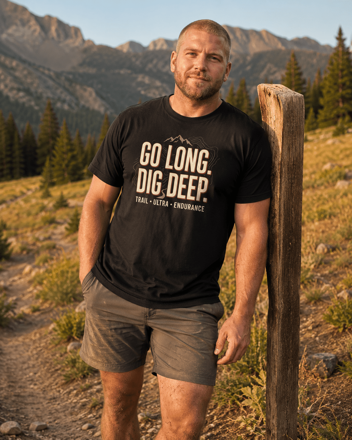 Go Long, Dig Deep T-Shirt -Black - Sloth & Duck