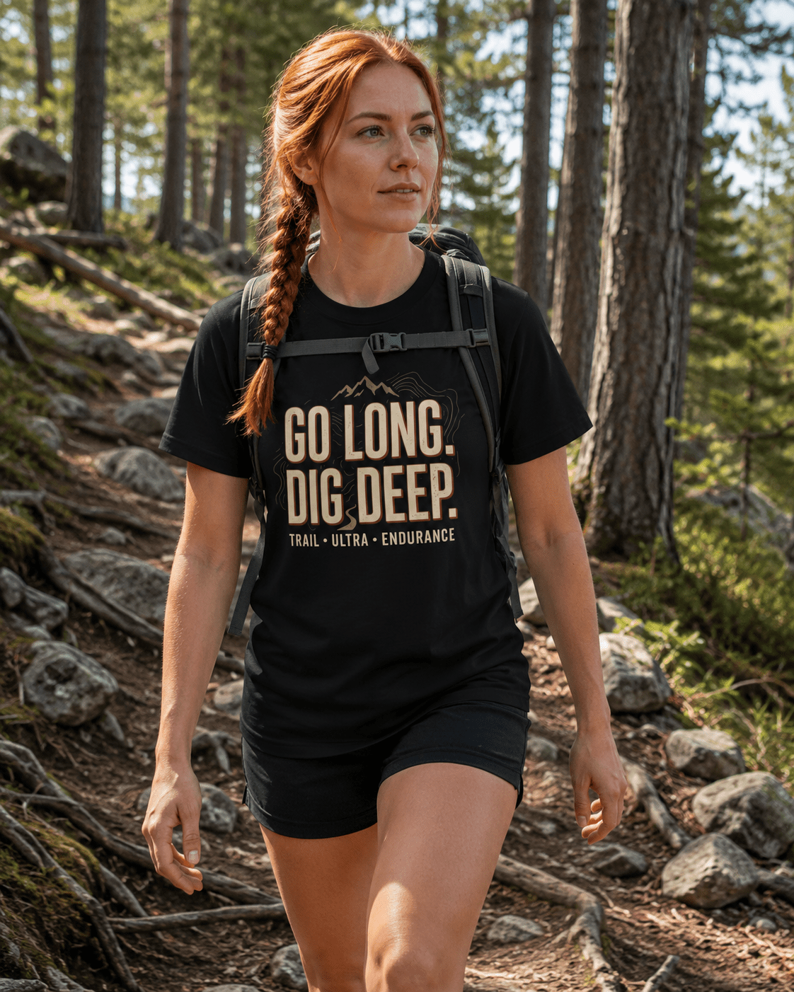 Go Long, Dig Deep T-Shirt -Black - Sloth & Duck