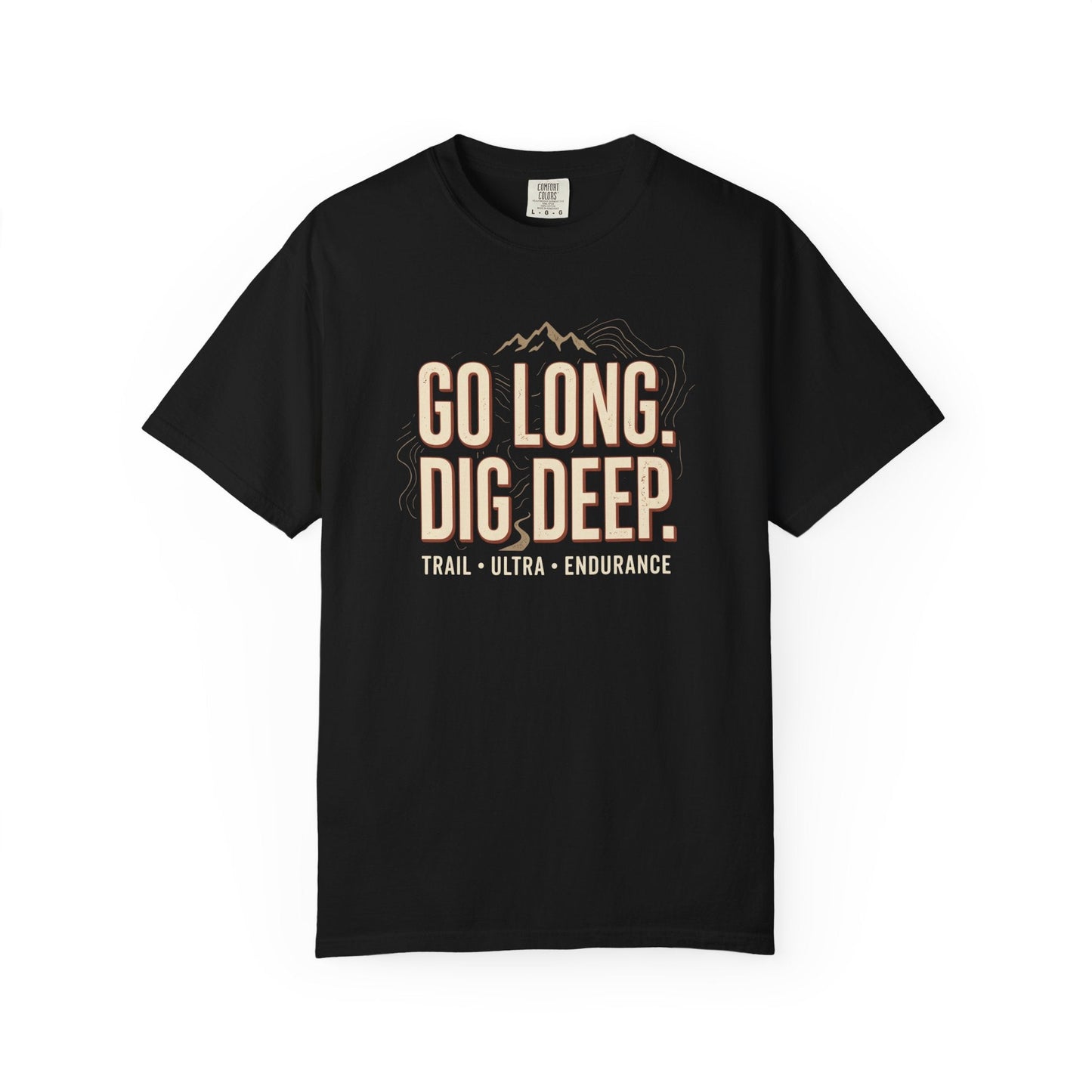 Go Long, Dig Deep T-Shirt -Black - Sloth & Duck