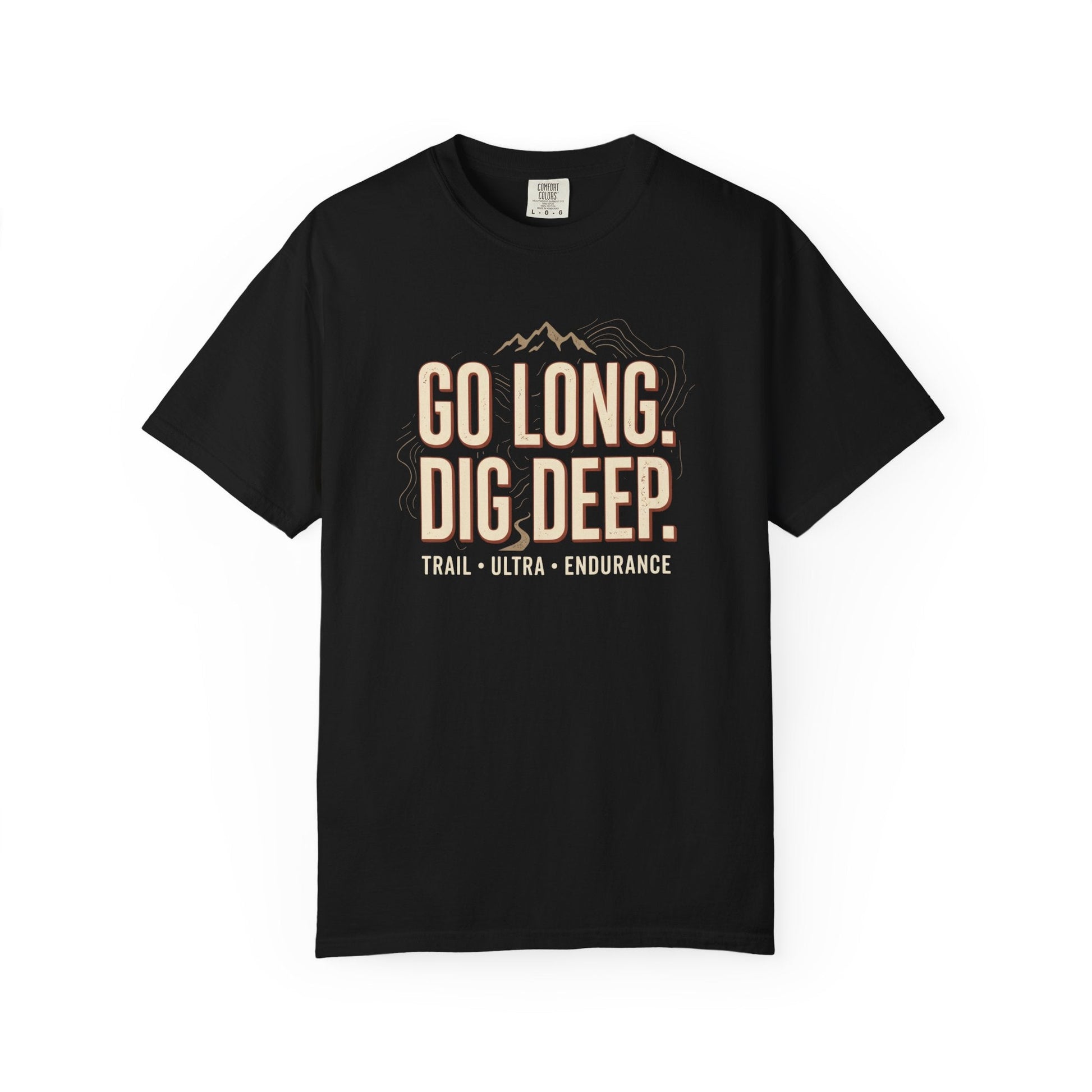 Go Long, Dig Deep T-Shirt -Black - Sloth & Duck