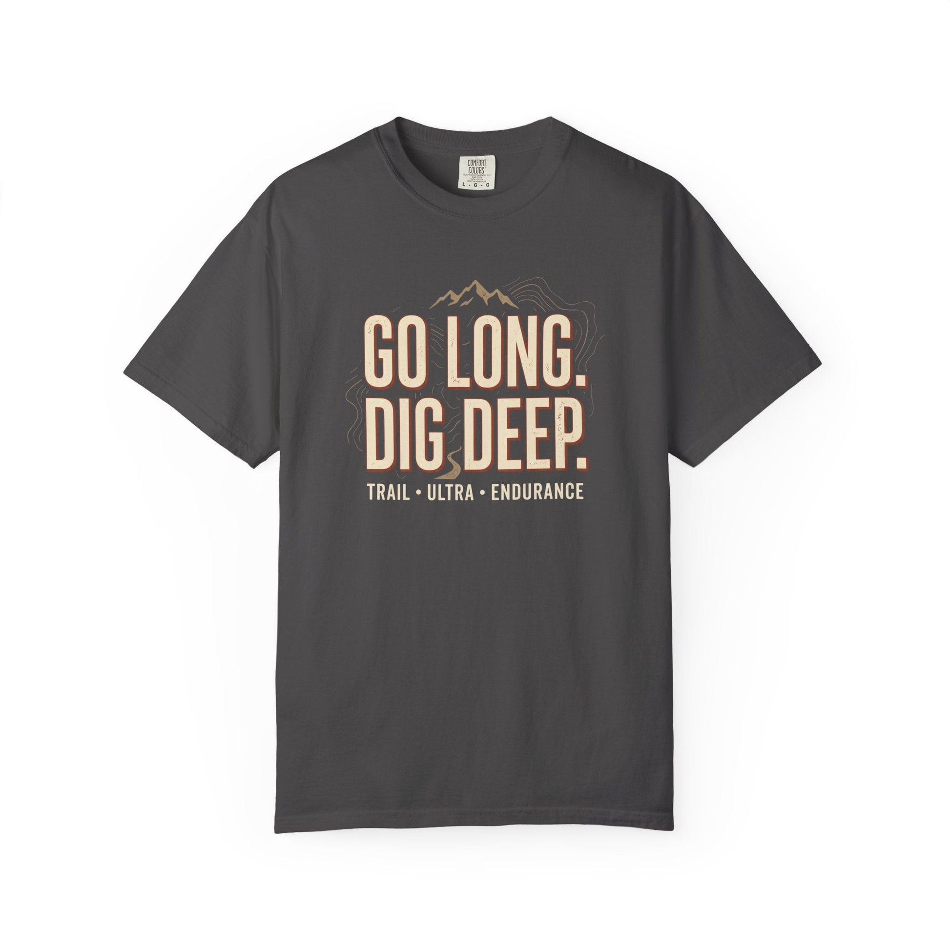 Go Long, Dig Deep T-Shirt -Graphite - Sloth & Duck