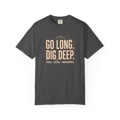 Go Long, Dig Deep T-Shirt -Graphite - Sloth & Duck