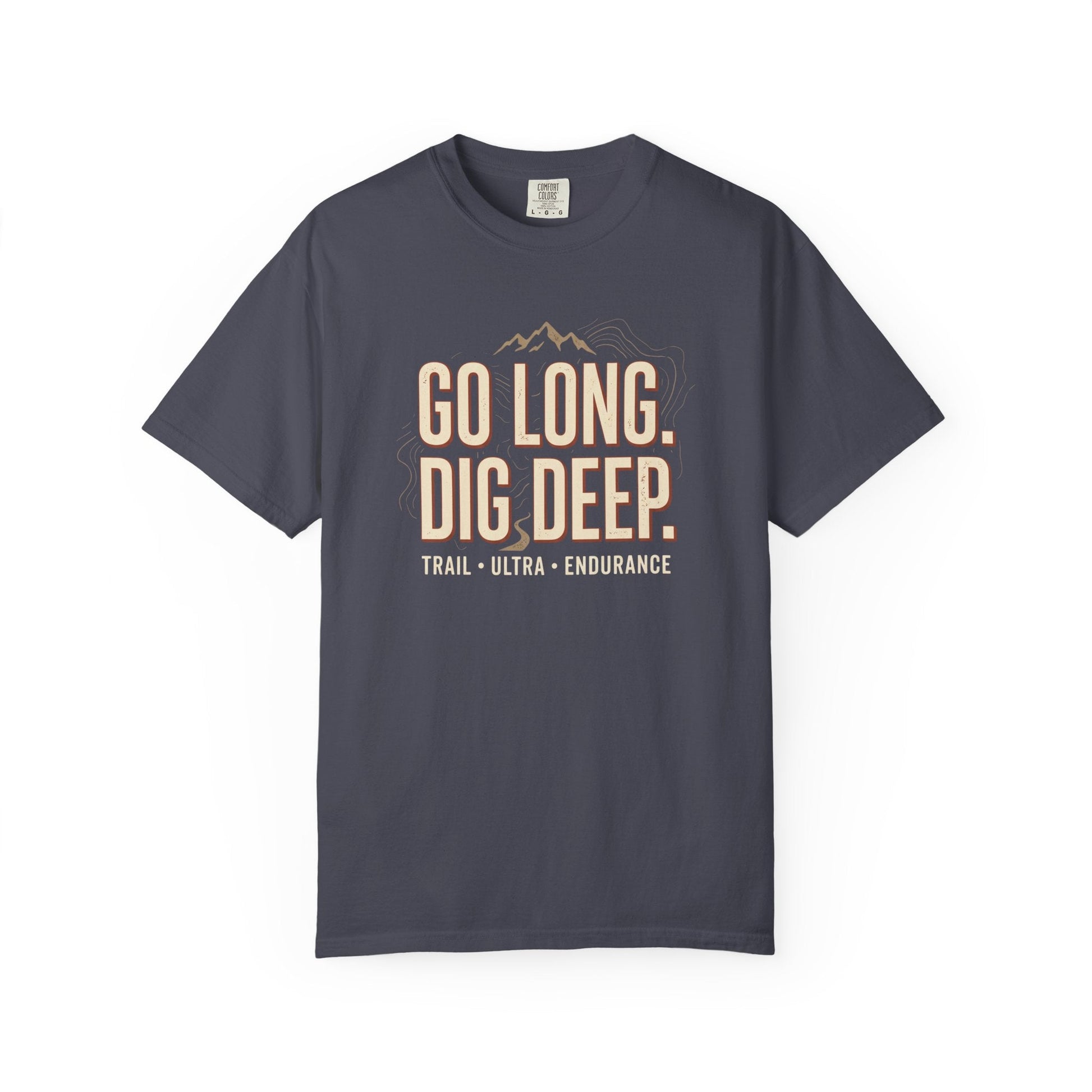 Go Long, Dig Deep T-Shirt -Navy - Sloth & Duck
