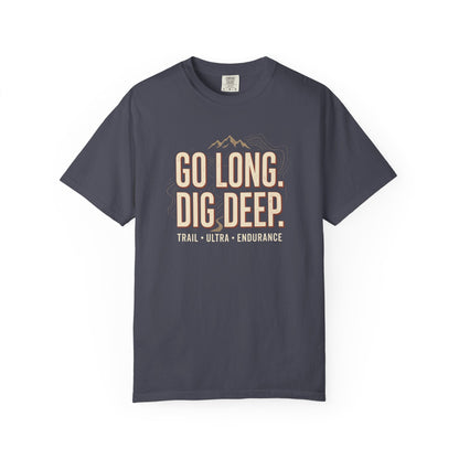 Go Long, Dig Deep T-Shirt -Navy - Sloth & Duck