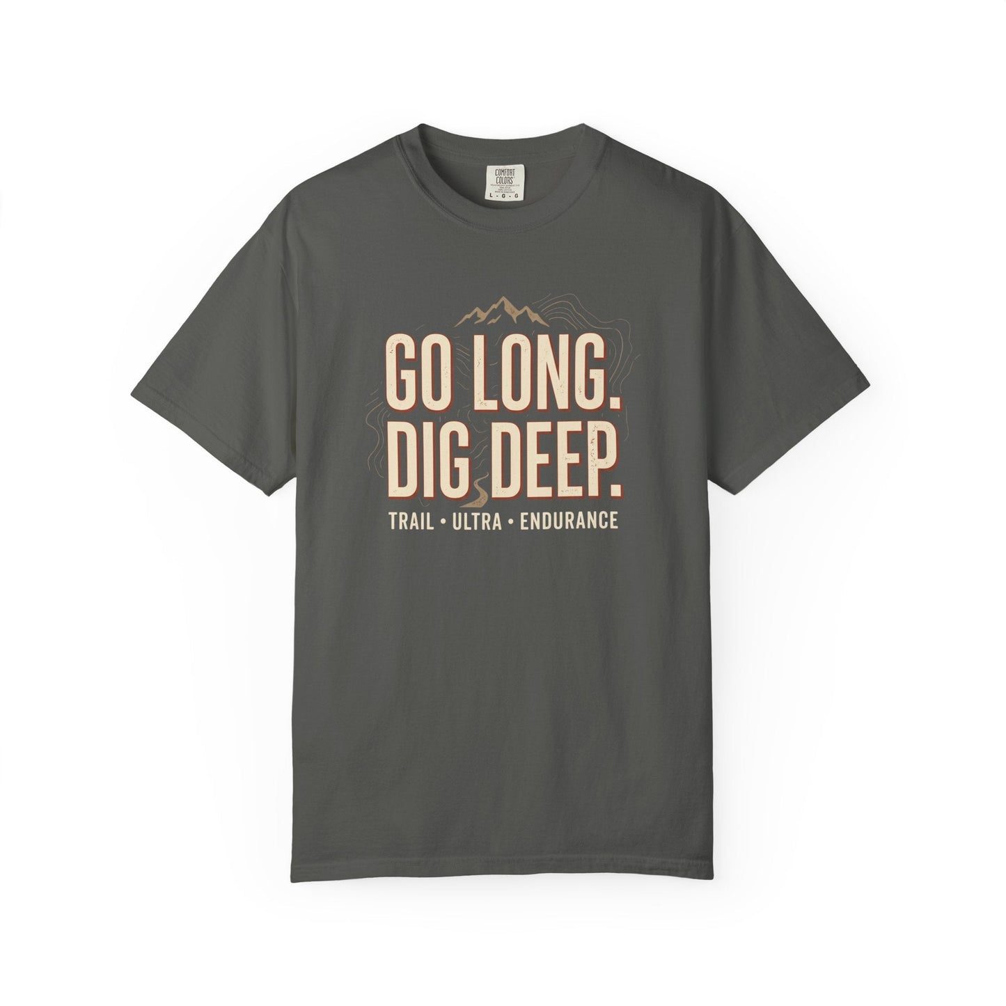 Go Long, Dig Deep T-Shirt -Pepper - Sloth & Duck