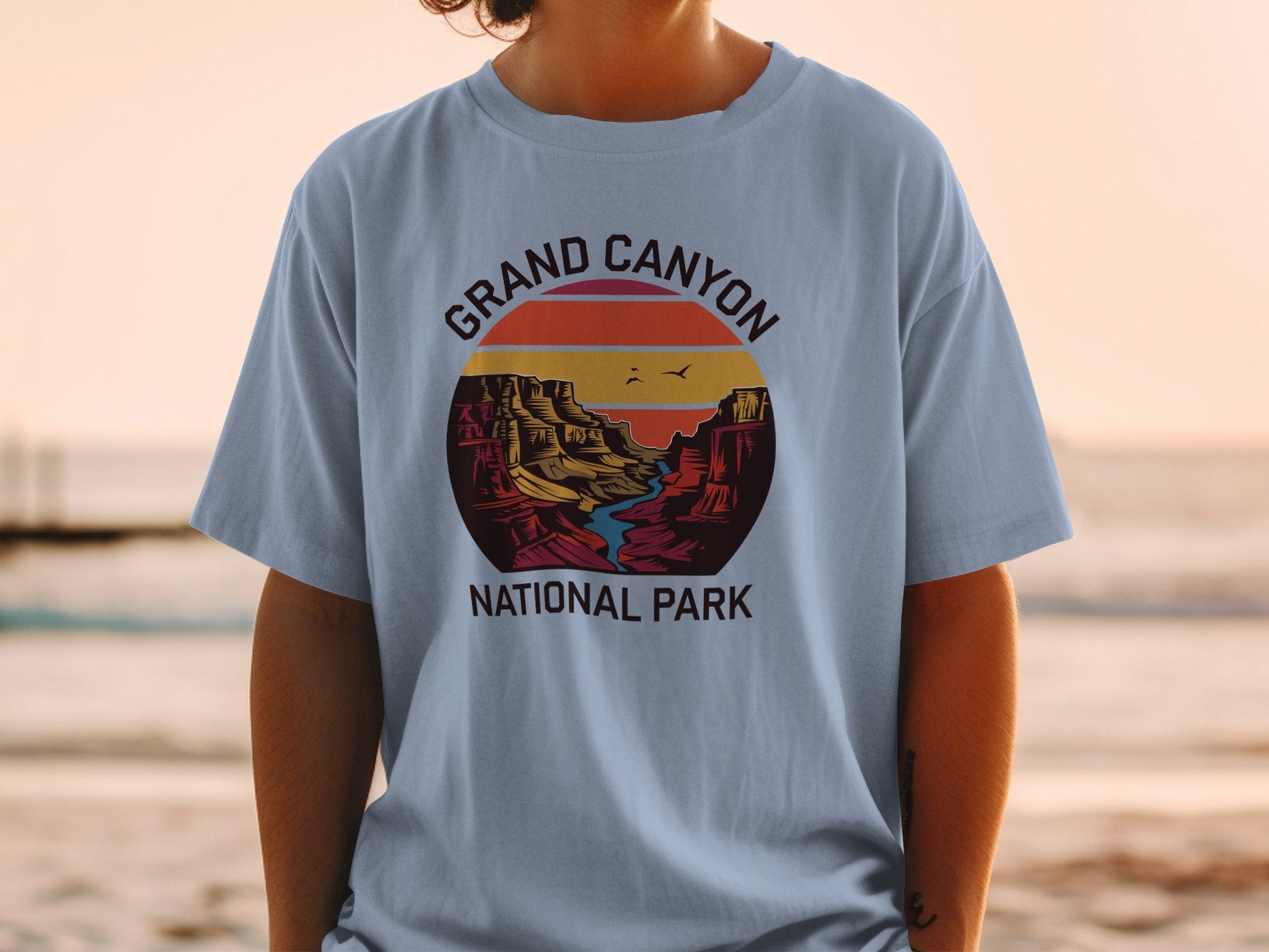 "Grand Canyon National Park" T-Shirt - Washed Denim - Sloth & Duck