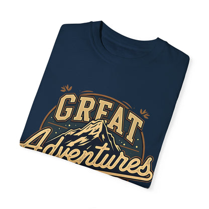"Great Adventures" Mountain Graphic T-Shirt - True Navy - Sloth & Duck