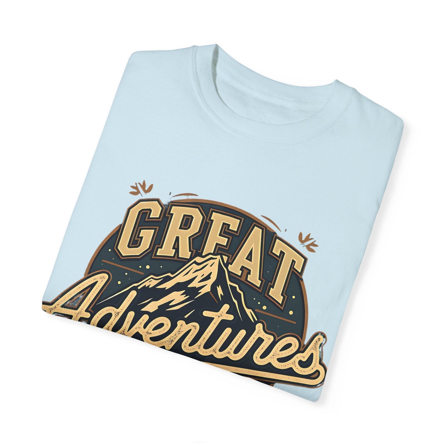 "Great Adventures" Mountain Graphic T-Shirt - Chambray - Sloth & Duck
