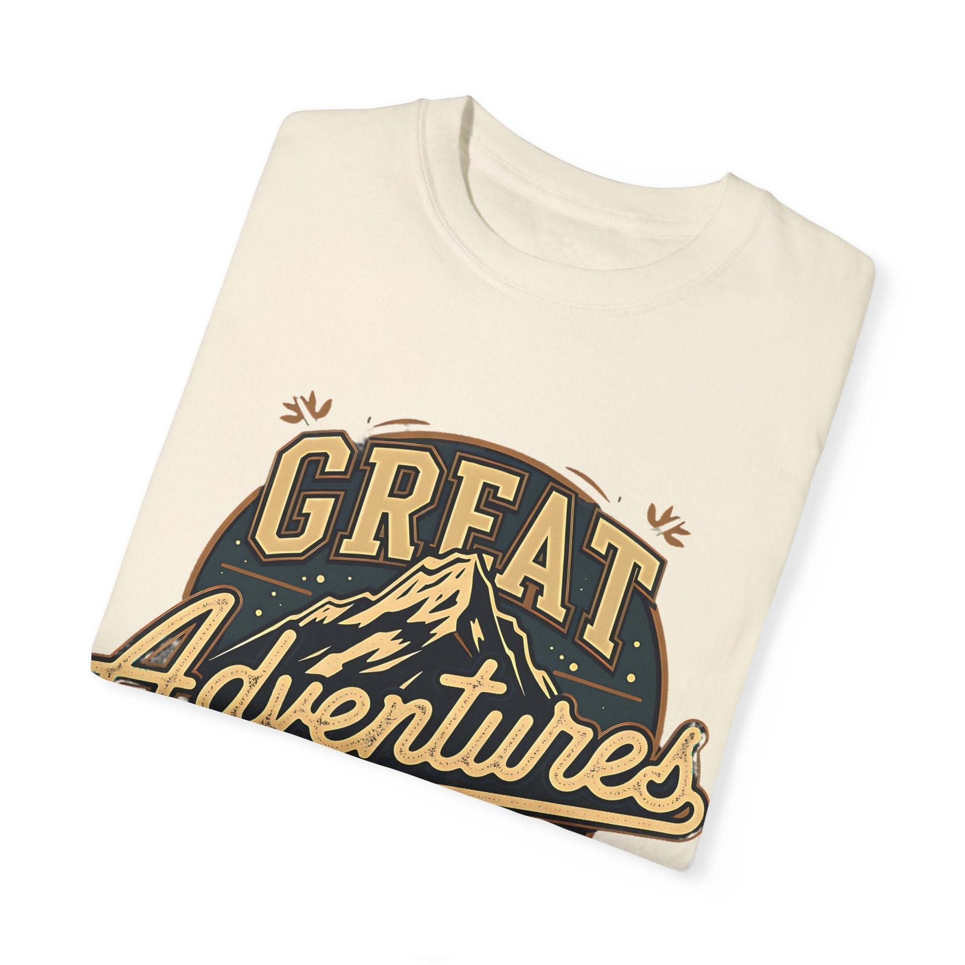 "Great Adventures" Mountain Graphic T-Shirt - Ivory - Sloth & Duck