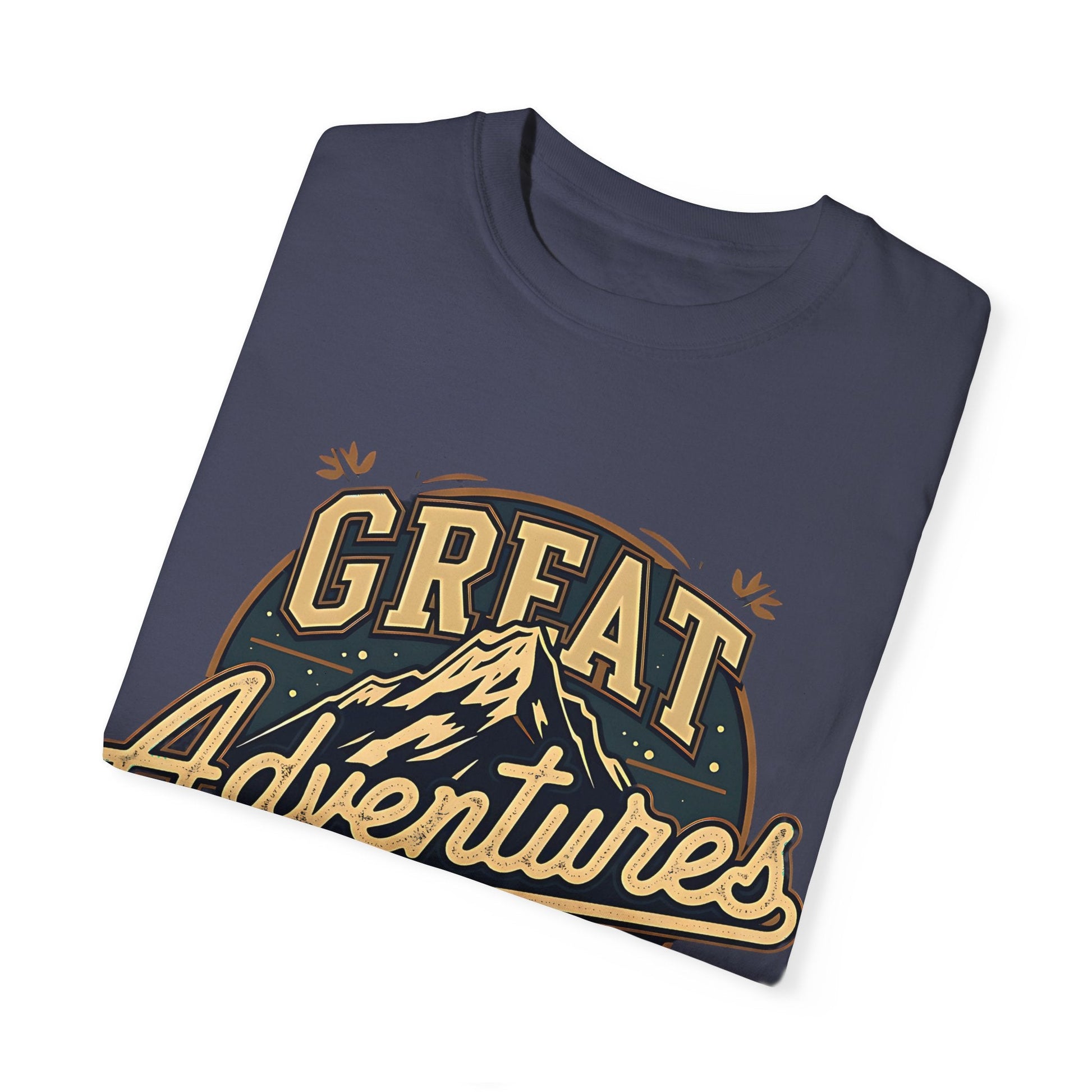 "Great Adventures" Mountain Graphic T-Shirt - Denim - Sloth & Duck