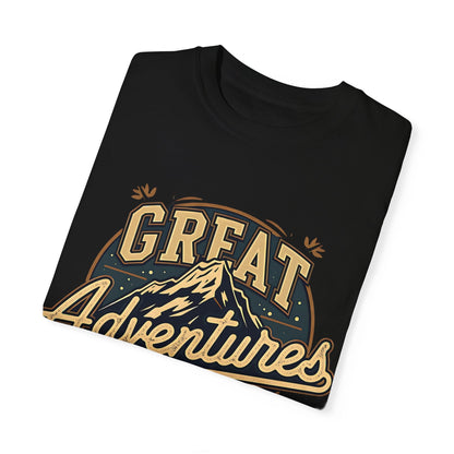"Great Adventures" Mountain Graphic T-Shirt - Black - Sloth & Duck