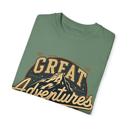"Great Adventures" Mountain Graphic T-Shirt - Light Green - Sloth & Duck