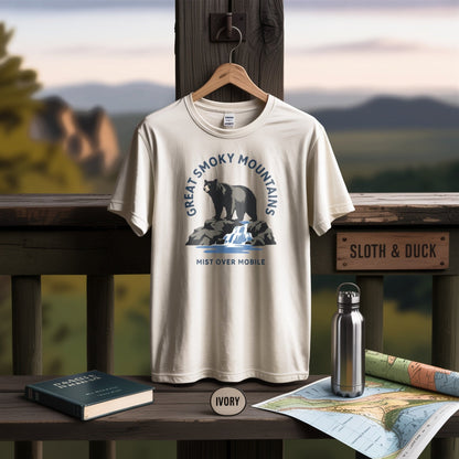 Great Smoky Bear Falls Heritage T-Shirt - S - Sloth & Duck