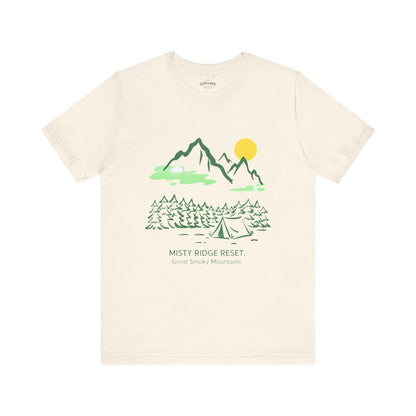 Great Smoky Mountains T-Shirt | Misty Ridge Reset Camping Tee - S - Sloth & Duck