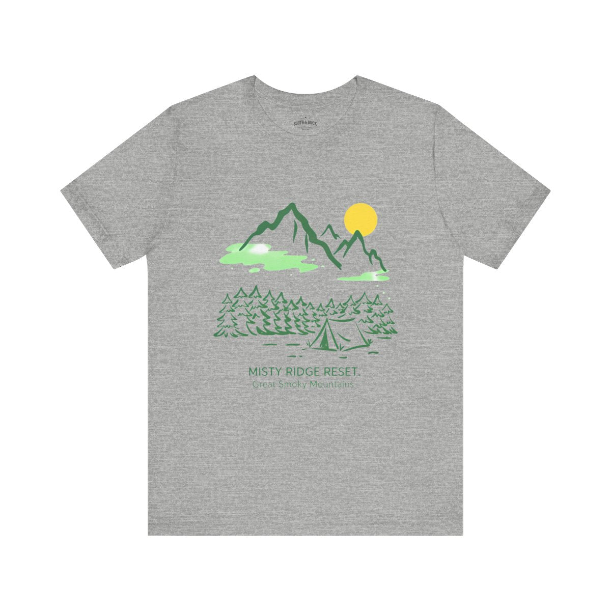 Great Smoky Mountains T-Shirt | Misty Ridge Reset Camping Tee - S - Sloth & Duck