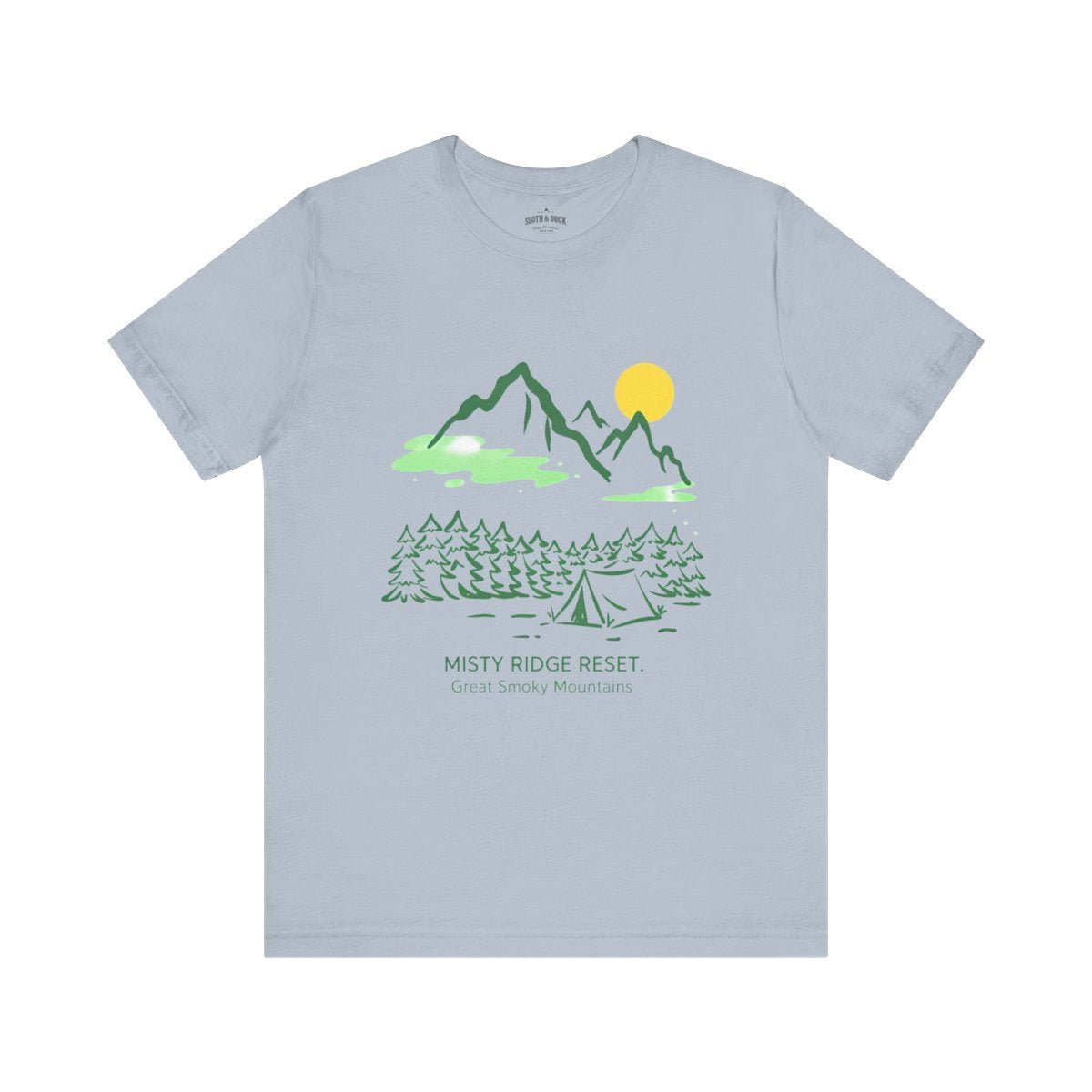 Great Smoky Mountains T-Shirt | Misty Ridge Reset Camping Tee - S - Sloth & Duck