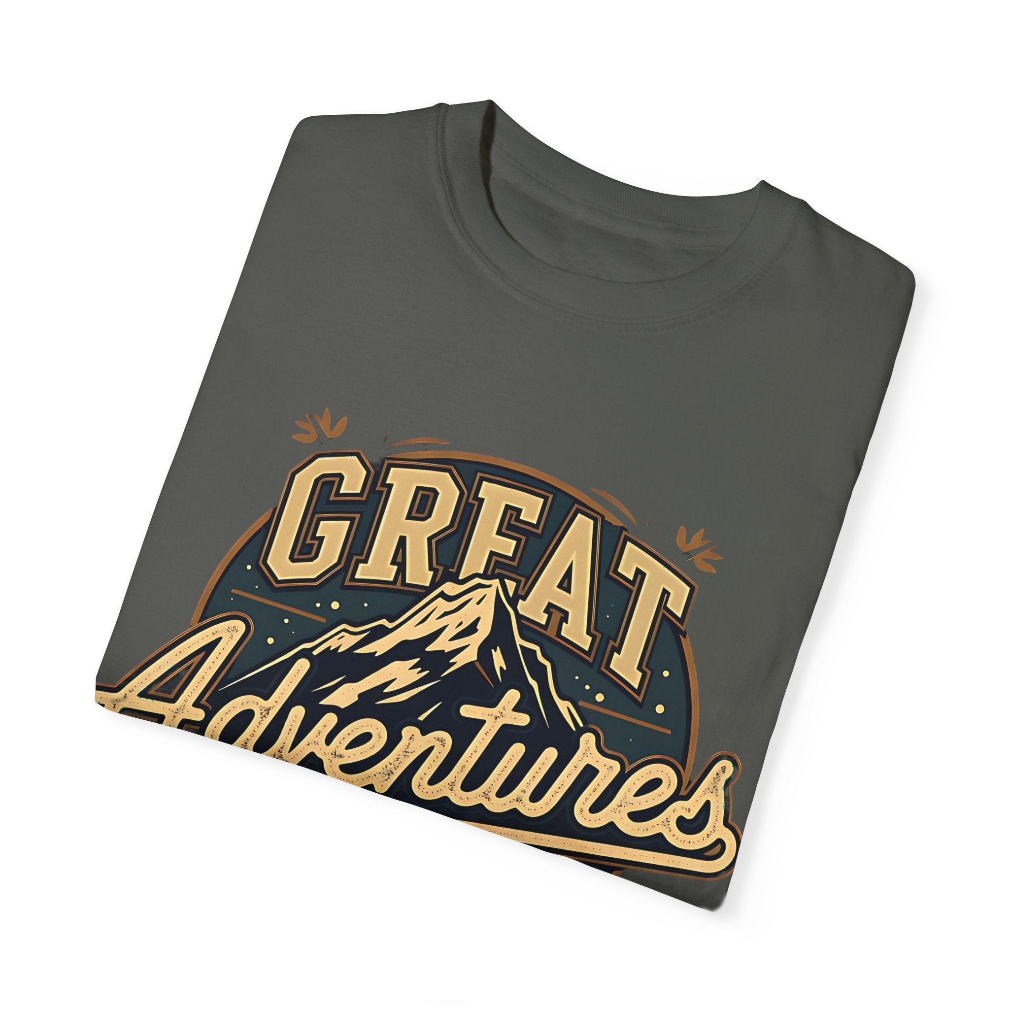 great adventures mountain graphic grey t shirt