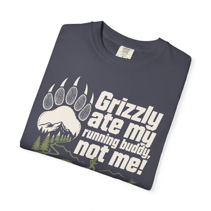 Grizzly Ate My Running Buddy Not Me T-Shirt | Sloth & Duck -Navy - Sloth & Duck