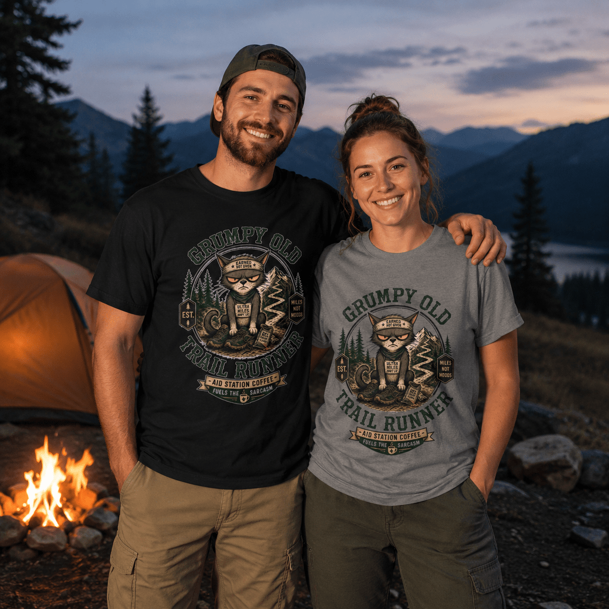 Grumpy Old Trail Runner T-Shirt -Black - Sloth & Duck
