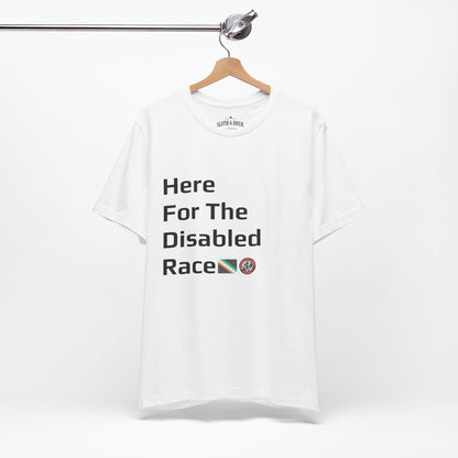"Here For The Disabled Race" Tee - White - Sloth & Duck