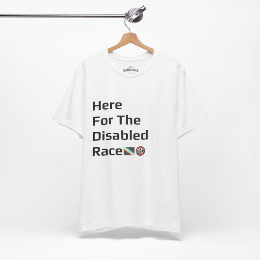 "Here For The Disabled Race" Tee - White - Sloth & Duck