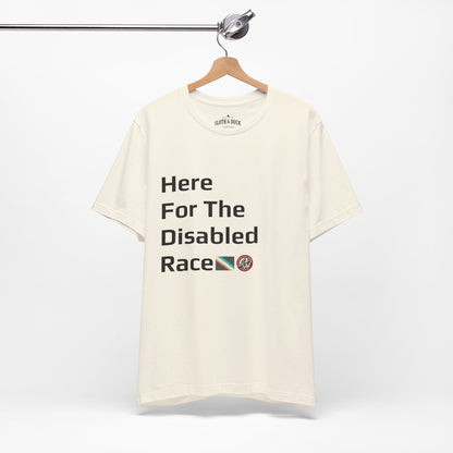 "Here For The Disabled Race" Tee - Natural - Sloth & Duck