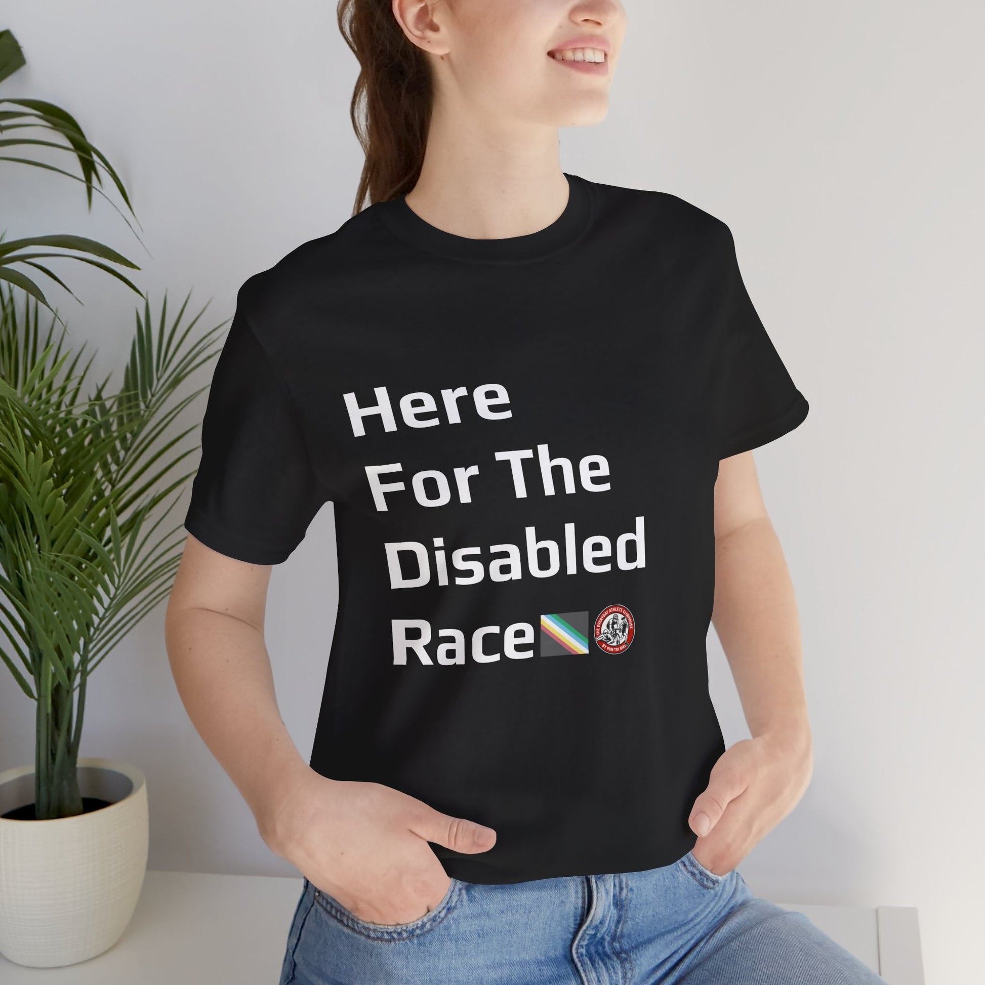 "Here For The Disabled Race" Tee - Black - Sloth & Duck
