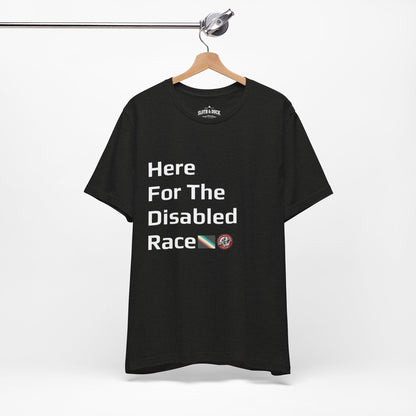 "Here For The Disabled Race" Tee - Black Heather - Sloth & Duck