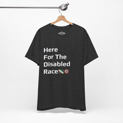 "Here For The Disabled Race" Tee - Dark Grey Heather - Sloth & Duck