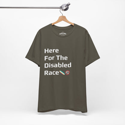 "Here For The Disabled Race" Tee - Army - Sloth & Duck