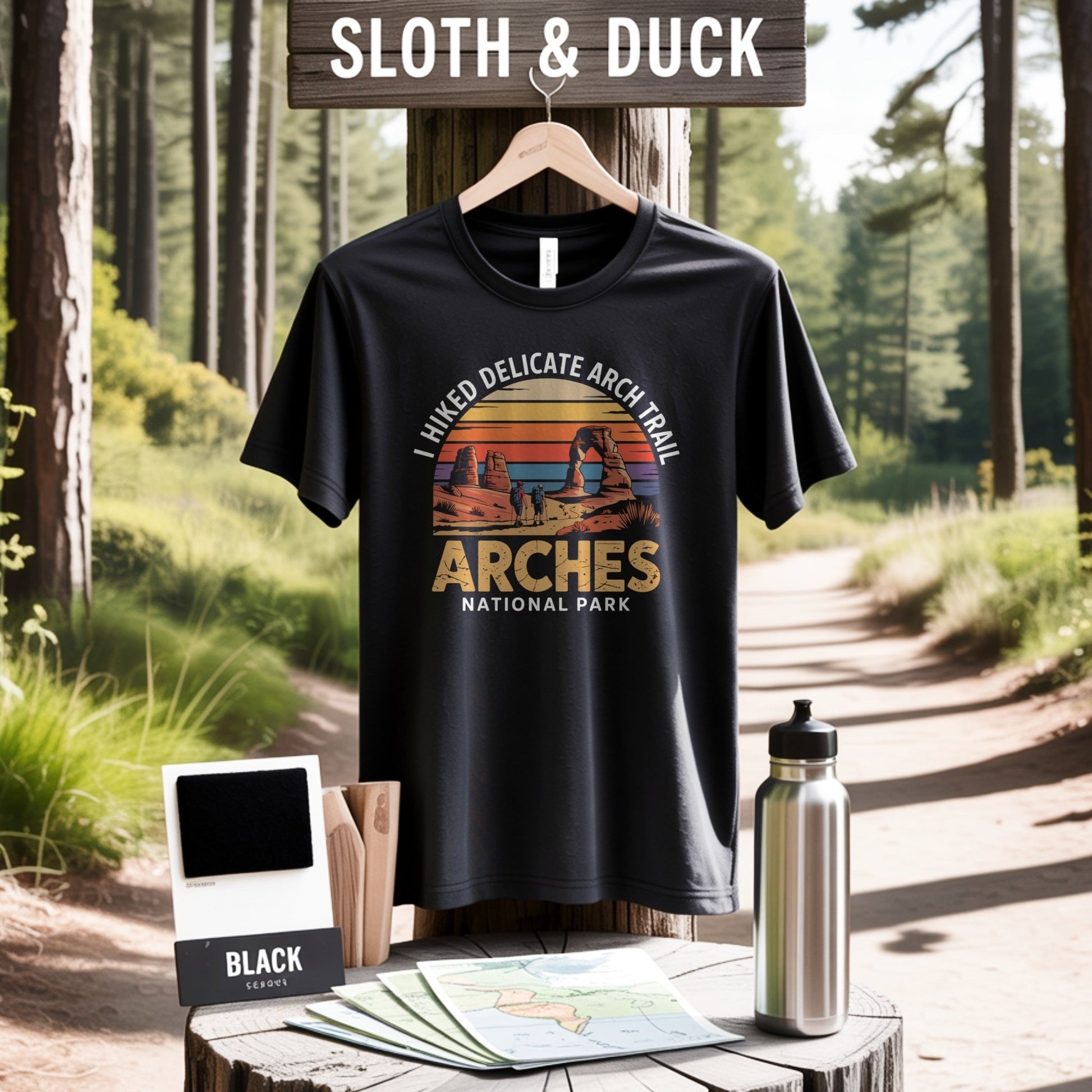 "I Hiked Arches National Park" T-Shirt - S - Sloth & Duck