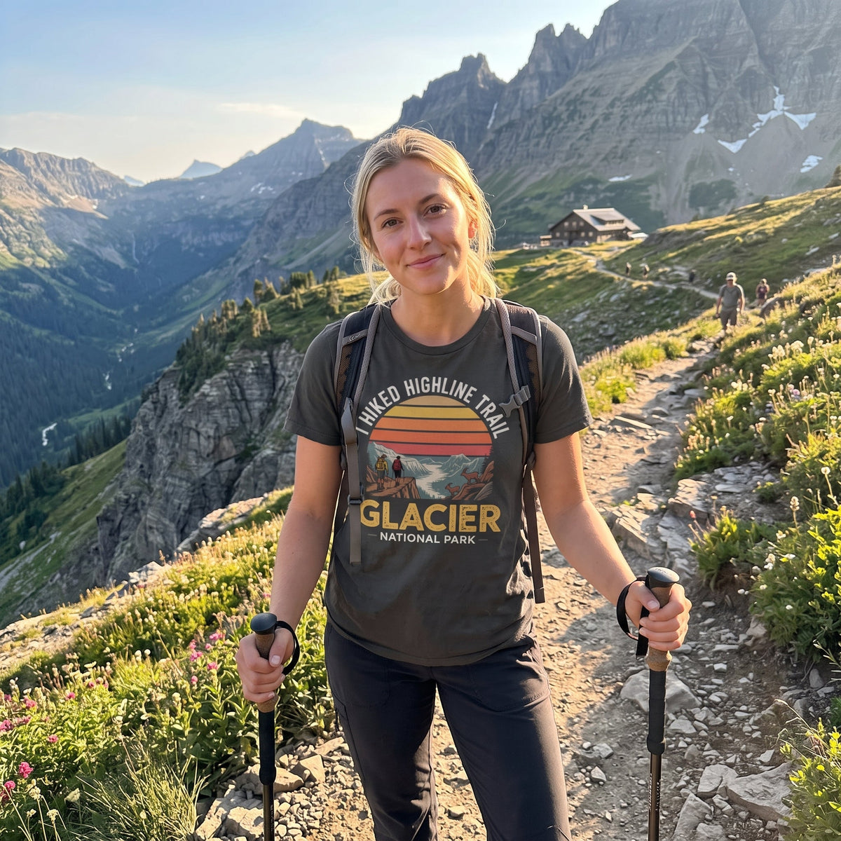 I Hiked Glacier National Park T-Shirt -S - Sloth & Duck
