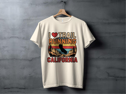 "I Love Trail Running" California Graphic T-Shirt - T-Shirt Light - Sloth & Duck