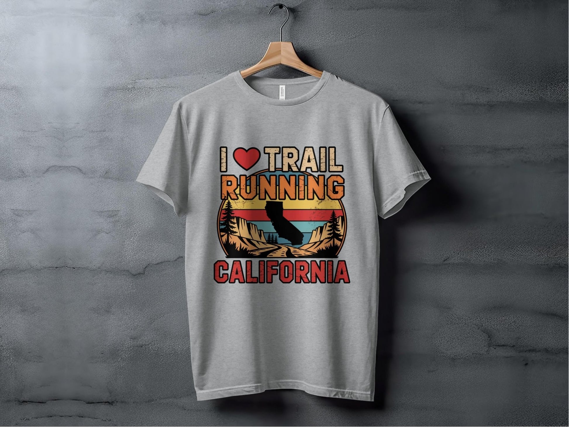 "I Love Trail Running" California Graphic T-Shirt - T-Shirt Light - Sloth & Duck