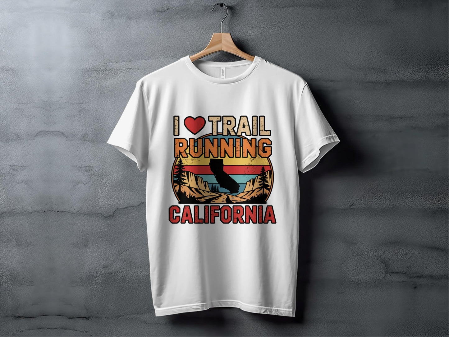 "I Love Trail Running" California Graphic T-Shirt - T-Shirt Light - Sloth & Duck