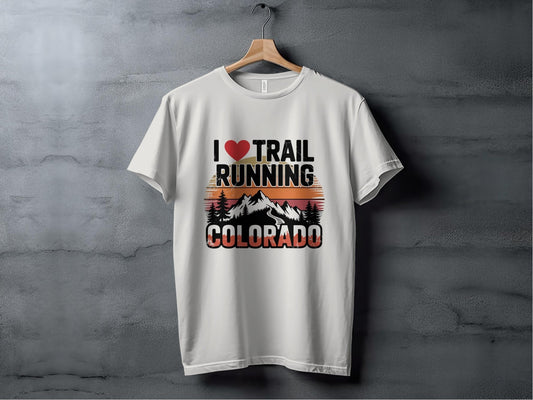 "I Love Trail Running Colorado" Graphic T-Shirt - T-Shirt - S - Sloth & Duck