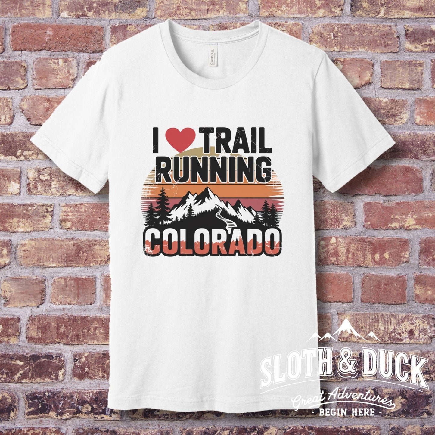 "I Love Trail Running Colorado" Graphic T-Shirt - T-Shirt - S - Sloth & Duck