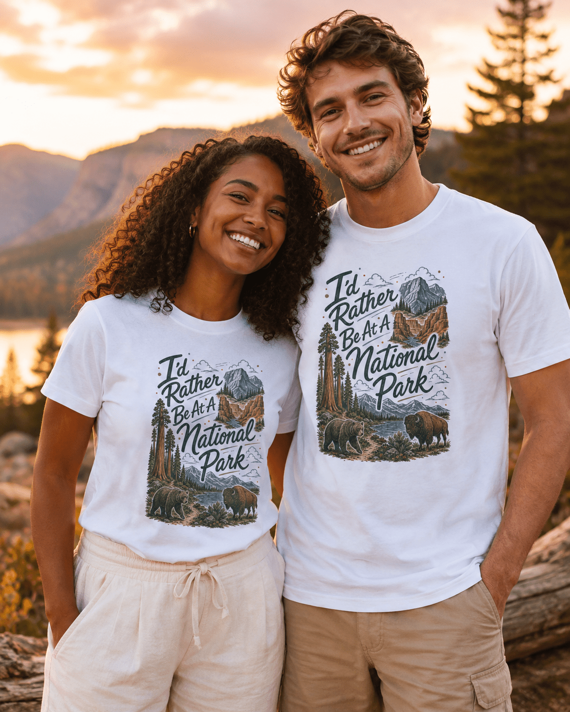 I'd Rather Be At A National Park T-shirt -Black - Sloth & Duck
