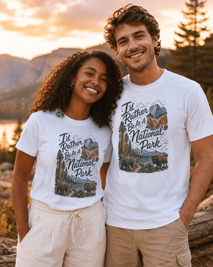 I'd Rather Be At A National Park T-shirt -Black - Sloth & Duck