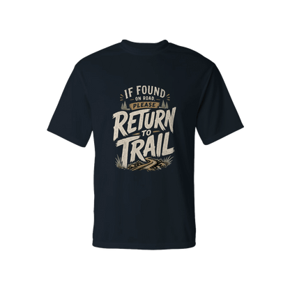 If Found on Road, Please Return to Trail Performance T-Shirt | Sloth & Duck -graphite - Sloth & Duck