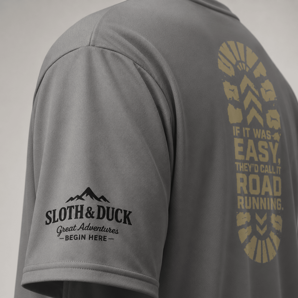 If It Was Easy, They'd Call It Road Running Performance Tee | Sloth & Duck -Graphite - Sloth & Duck