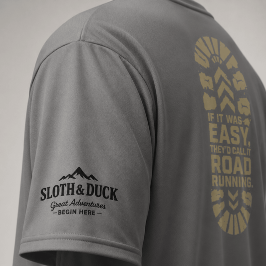 If It Was Easy, They'd Call It Road Running Performance Tee | Sloth & Duck -Graphite - Sloth & Duck