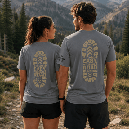 If It Was Easy, They'd Call It Road Running Performance Tee | Sloth & Duck -Graphite - Sloth & Duck
