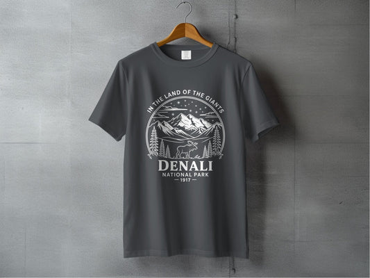 "In The Land Of The Giants" Denali National Park T-Shirt - S - Sloth & Duck