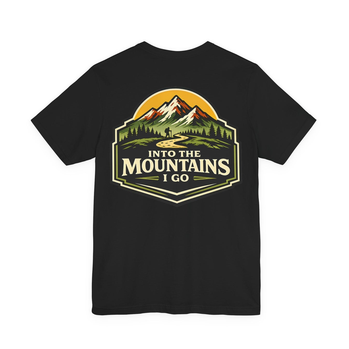 Into the Mountains I Go Tee — Premium Vintage Mountain Graphic Shirt - Maroon - Sloth & Duck