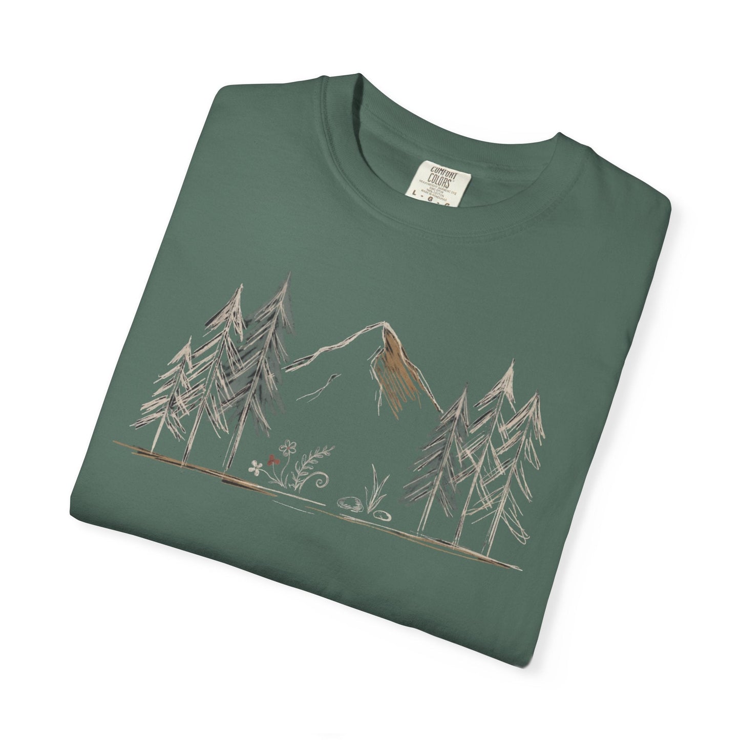 Into the Pines Mountain Sketch T-Shirt | Sloth & Duck -Blue Spruce - Sloth & Duck