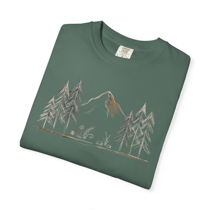 Into the Pines Mountain Sketch T-Shirt | Sloth & Duck -Blue Spruce - Sloth & Duck