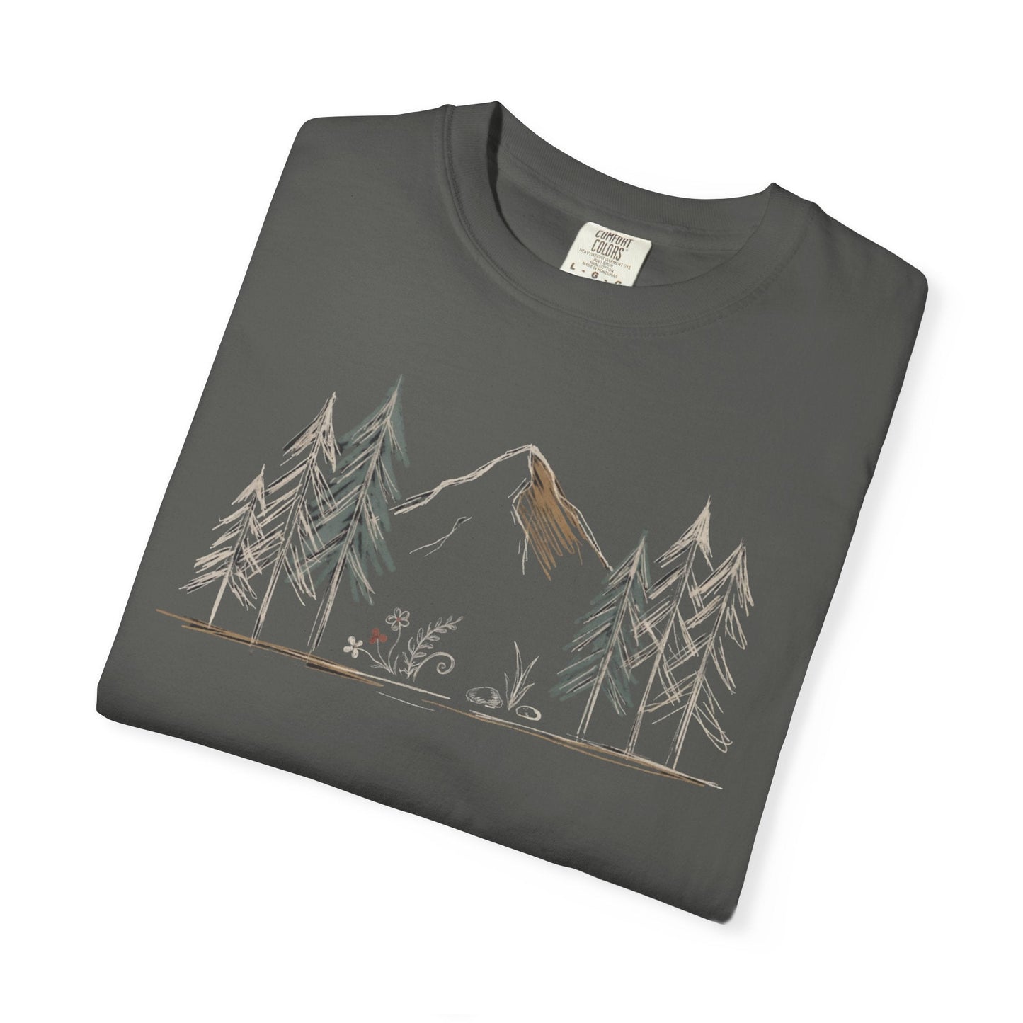 Into the Pines Mountain Sketch T-Shirt | Sloth & Duck -Pepper - Sloth & Duck