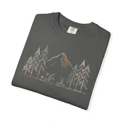 Into the Pines Mountain Sketch T-Shirt | Sloth & Duck -Pepper - Sloth & Duck
