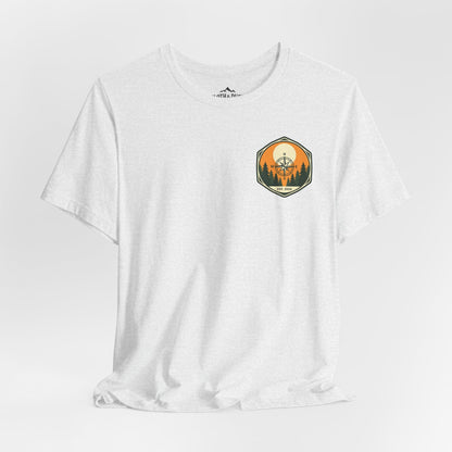 Into the Woods I Go Tee — Premium Vintage Mountain Graphic Shirt - Ash - Sloth & Duck